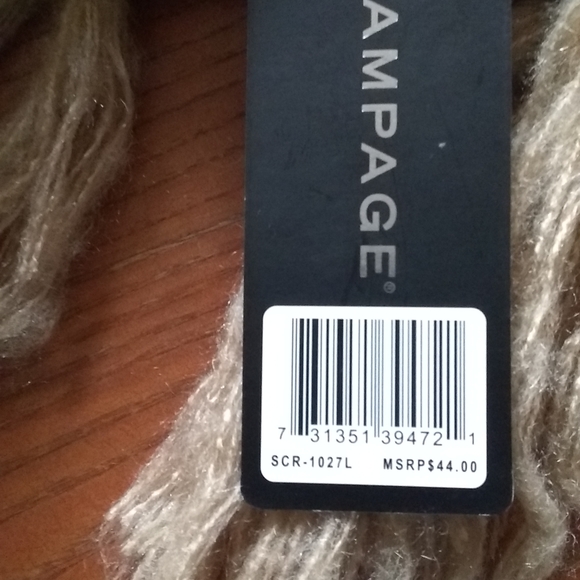 Rampage Tan Super Soft Knit Scarf w/ Fringe OS NWT NEW - Picture 6 of 10
